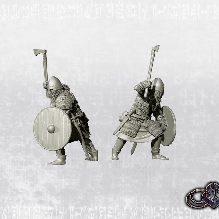 "Kievan Rus venturer - axe & shield - 14th century" by Ezipion miniatures