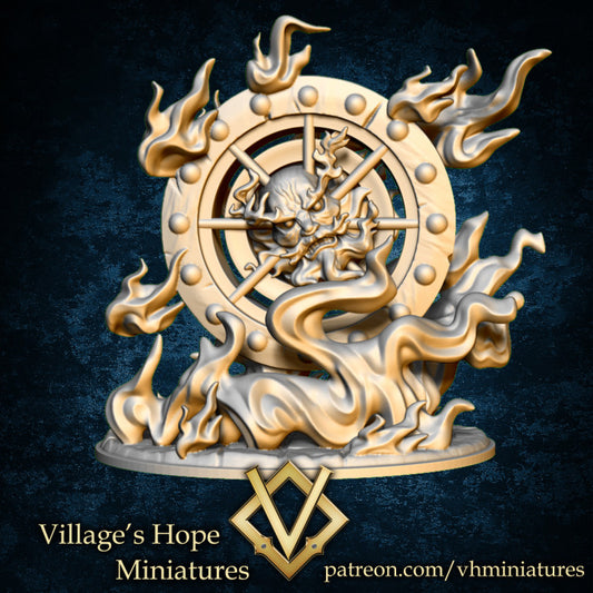 Wanyudo (Flame Wheel Ghost) by Village's Hope Miniatures