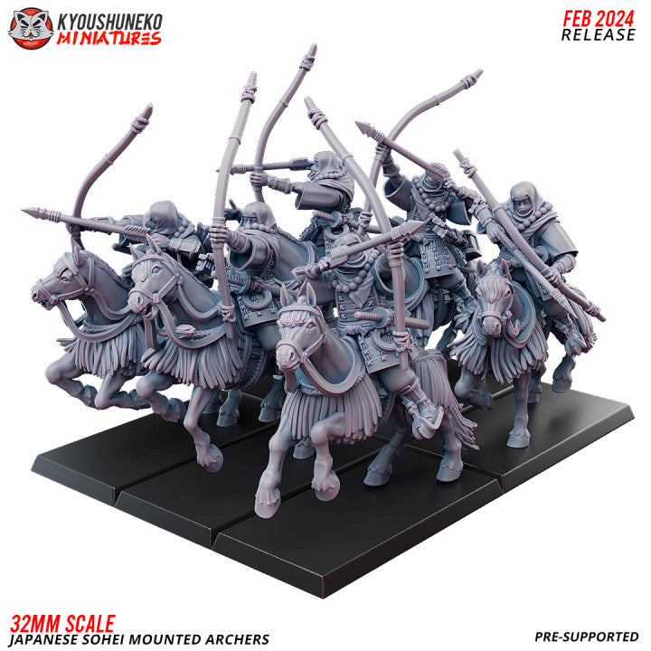 Japanese Sohei Mounted Archers 2 by Kyoushuneko Miniatures