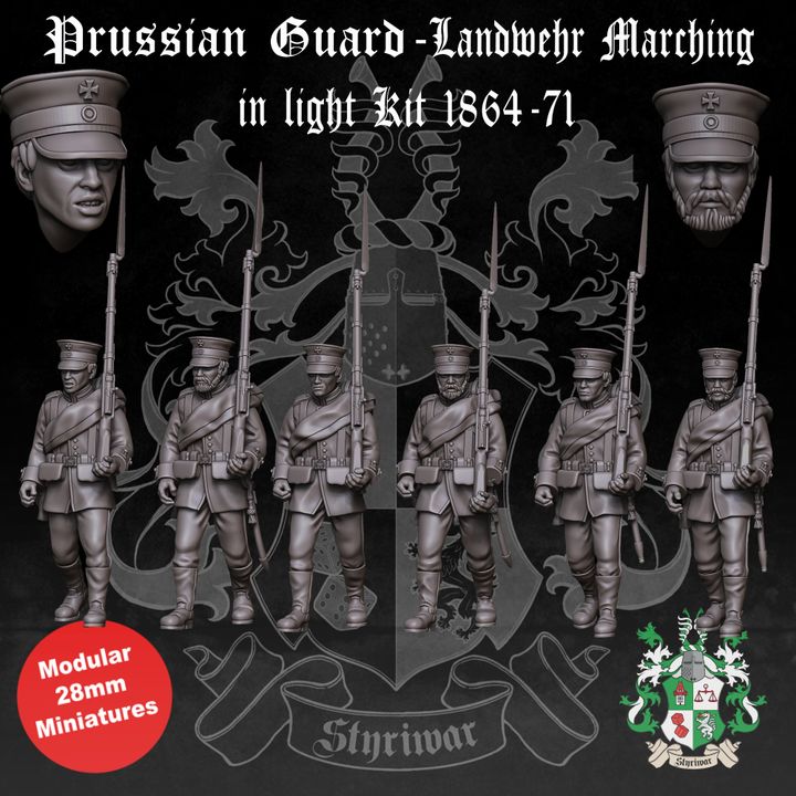 Prussian Guard-Landwehr (Gardelandwehr) 1864-71 Marching in Full Kit by Styriwar