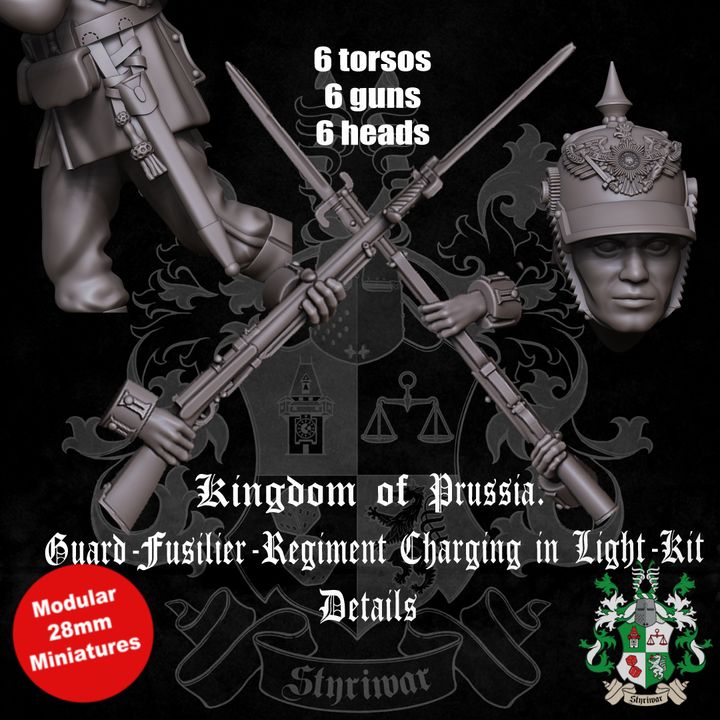 Kingdom of Prussia: Guard-Fusilier-Regiment Charging in Light-Kit by Styriwar