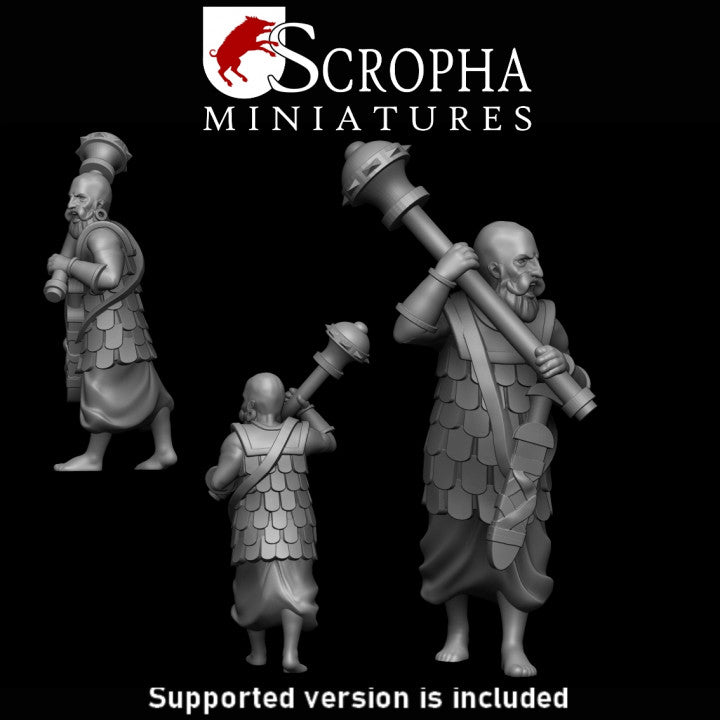 Indian two handed clubmens by Scropha Miniatures