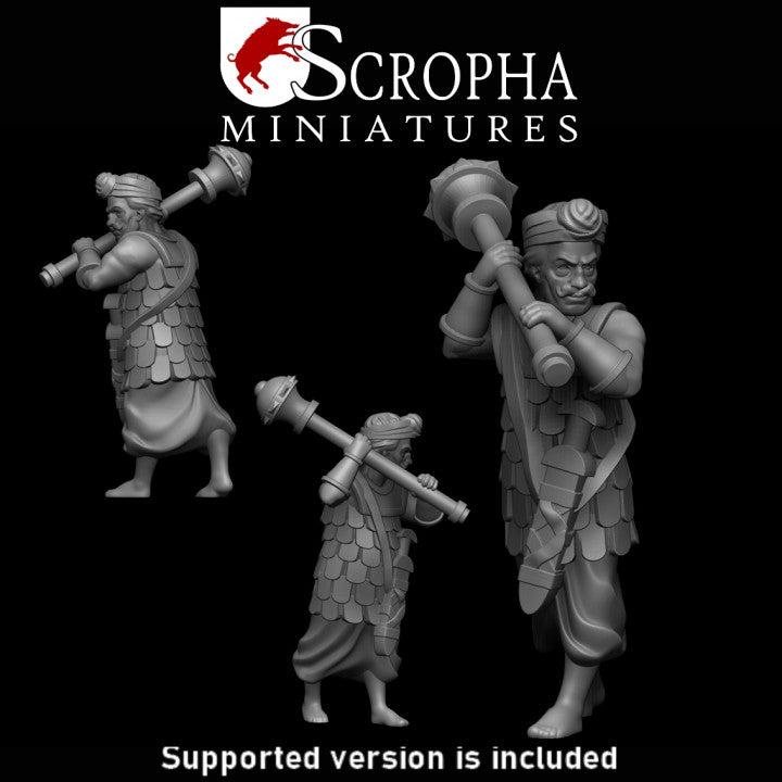 Indian two handed clubmens by Scropha Miniatures