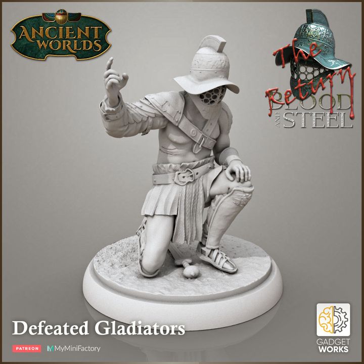 Defeated gladiator 4 figure pack by Gadgetworks Miniatures