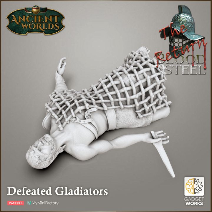 Defeated gladiator 4 figure pack by Gadgetworks Miniatures