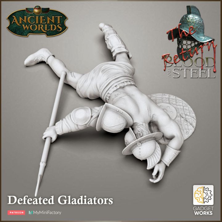 Defeated gladiator 4 figure pack by Gadgetworks Miniatures