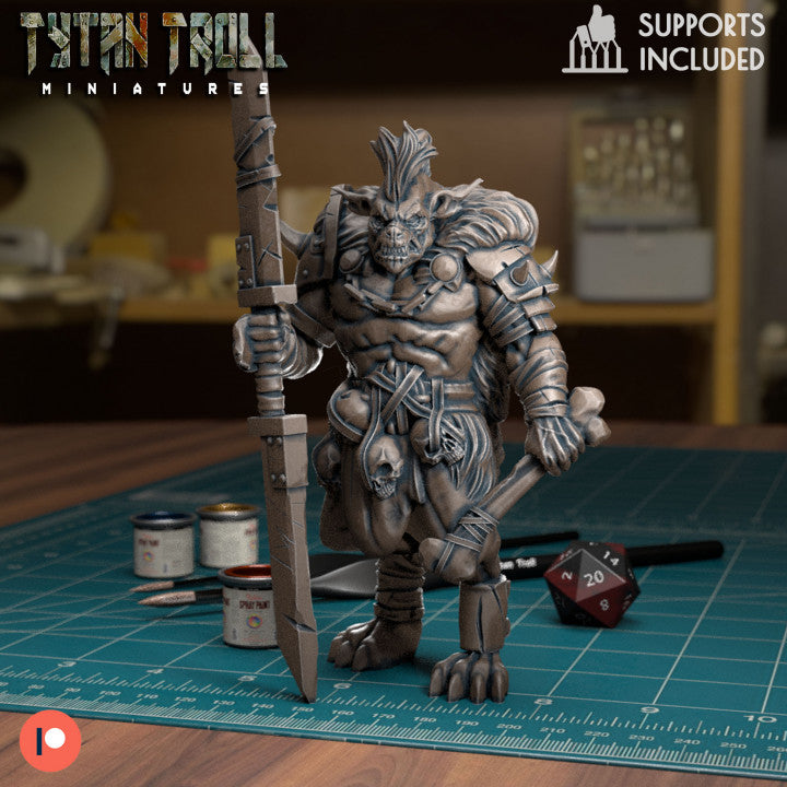 Gnoll Leader 01 by Tytan Troll Miniatures