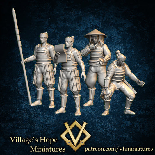 Japanese Gate Keeper Guard Squad by Village's Hope Miniatures