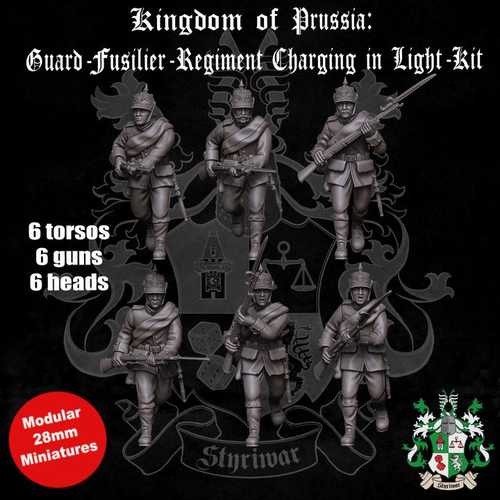 Kingdom of Prussia: Guard-Fusilier-Regiment Charging in Light-Kit by Styriwar