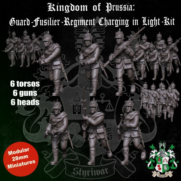 Kingdom of Prussia: Guard-Fusilier-Regiment Charging in Light-Kit by Styriwar