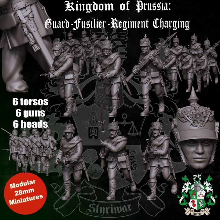 Kingdom of Prussia: Guard-Fusilier-Regiment Charging in Light-Kit by Styriwar