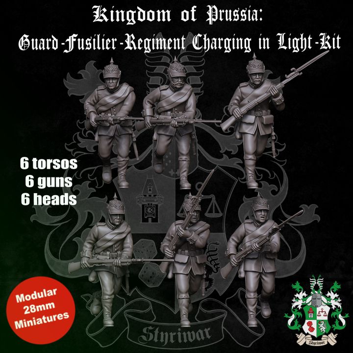 Kingdom of Prussia: Guard-Fusilier-Regiment Charging in Light-Kit by Styriwar
