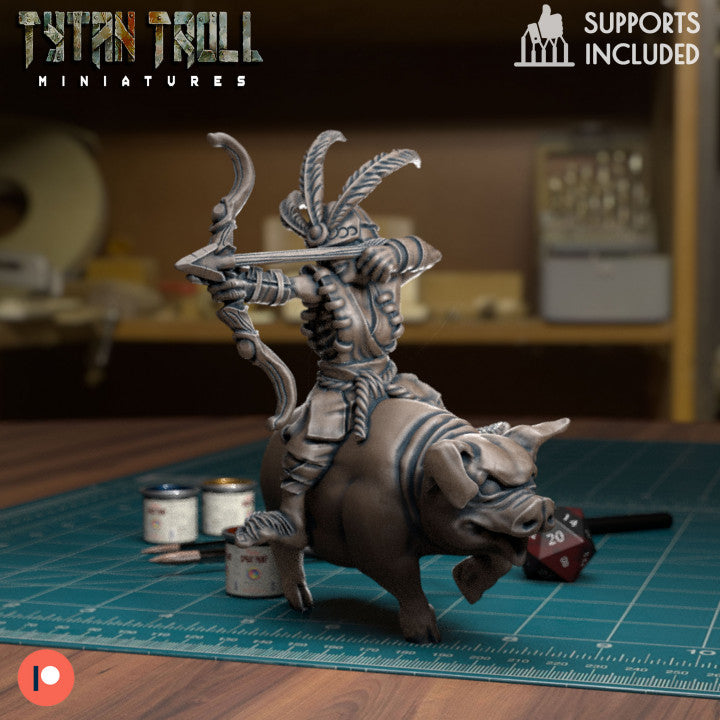 Halfling Hog Rider by Tytan Troll Miniatures