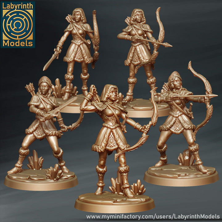 5 Winter Maiden Huntresses by Labyrinth Models