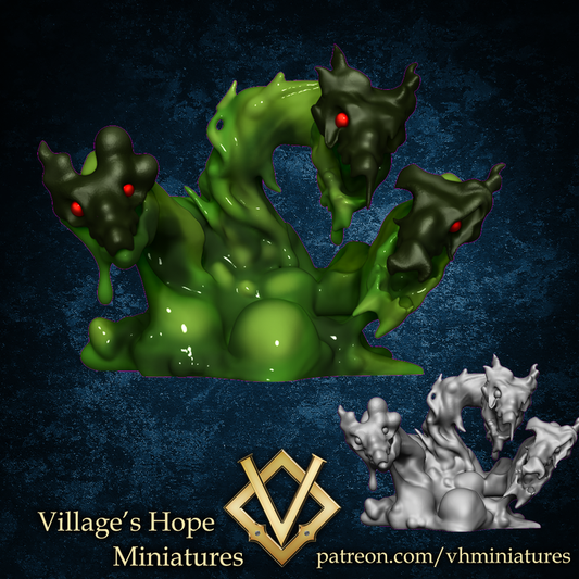Slime Three head Hydra variant by Village's Hope Miniatures