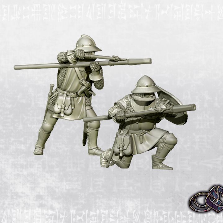 "Men-at-arms with hand cannon - 14th century" by Ezipion miniatures