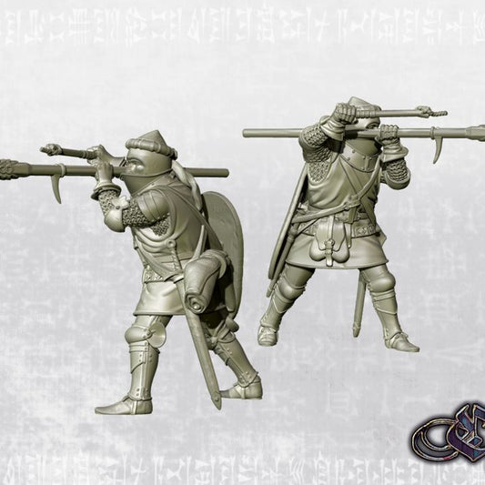 "Man-at-arm with hand cannon on shoulder - Drac hunter - 14th century" by Ezipion miniatures