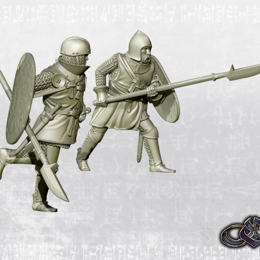 "Aragonese Infantrymen with glaive- 14th century" by Ezipion miniatures