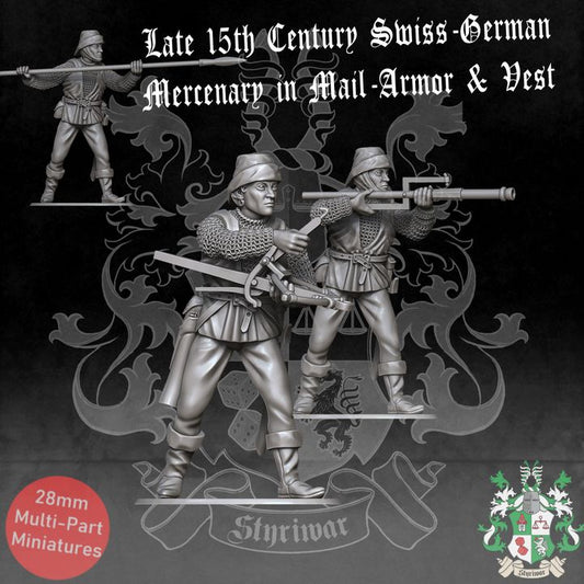 Late 15th Century Swiss-German Mercenary in Mail-Armor & Vest by Styriwar