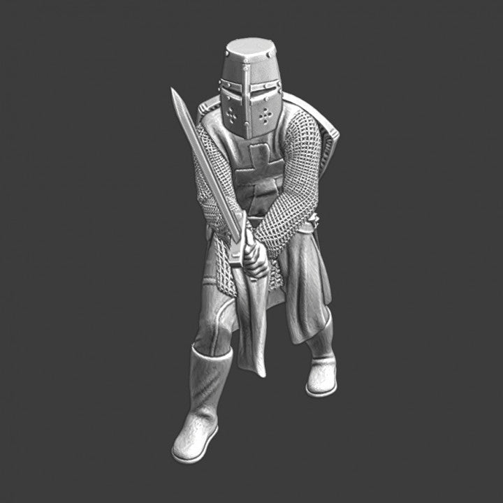 Deus Vult - Medieval order knight with two hand sword