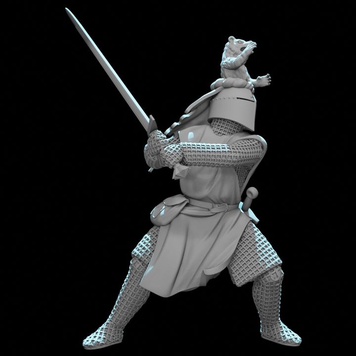 Medieval Knight with Bear Crested Helmet – Unique Character Model