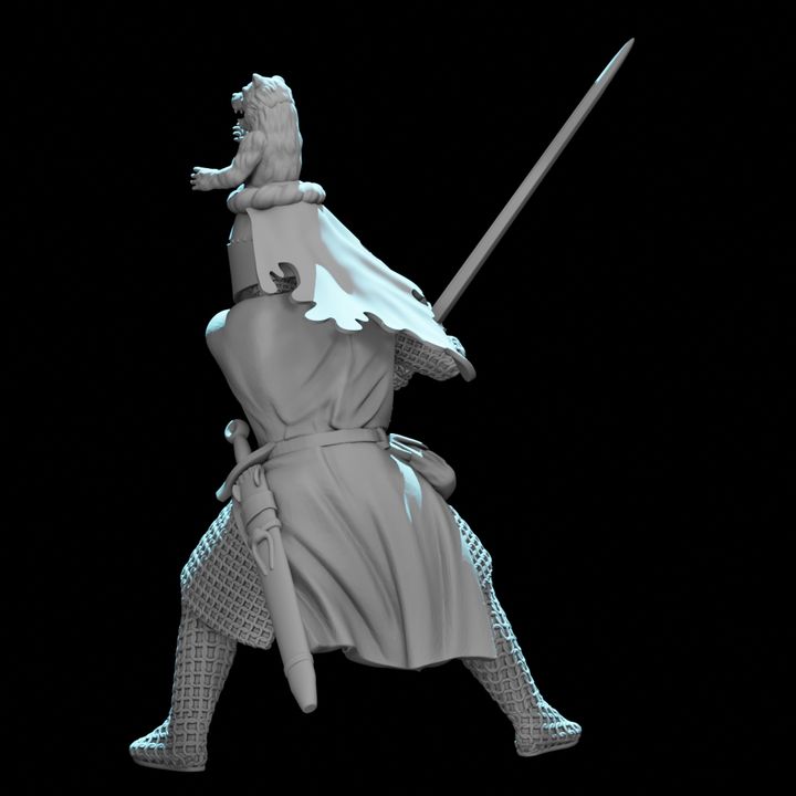 Medieval Knight with Bear Crested Helmet – Unique Character Model