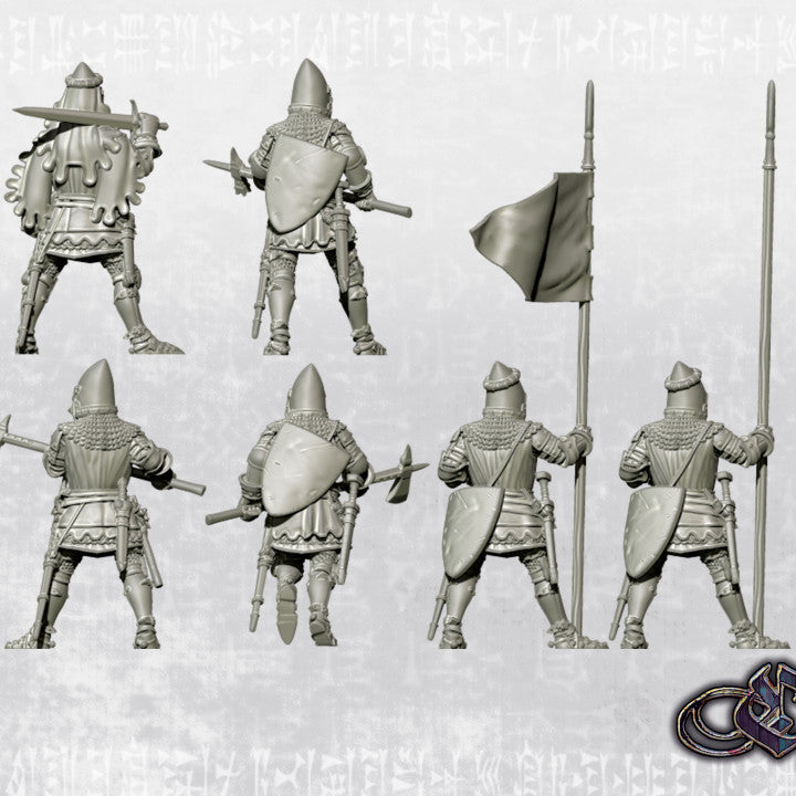 Knights with poleaxe by Ezipion miniatures.