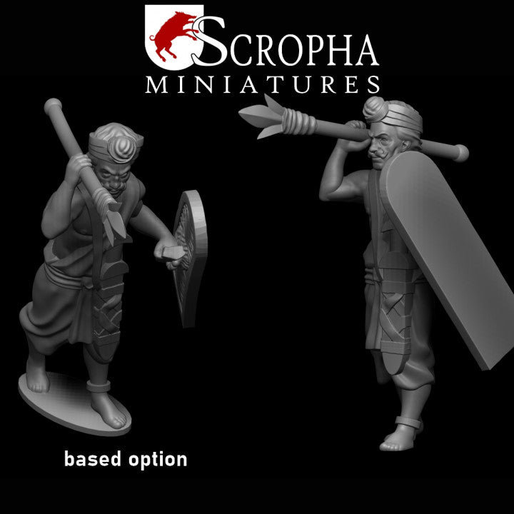 Classical indian infantry spearmens by Scropha Miniatures