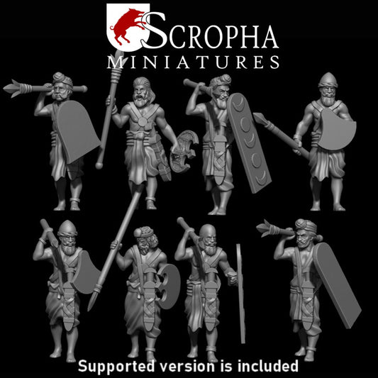 Classical indian infantry spearmens by Scropha Miniatures