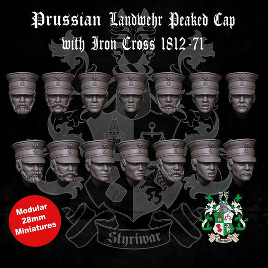 Prussian Landwehr Peaked Cap "Landwehrmütze" with Iron Cross 1813-71 head-bits by Styriwar