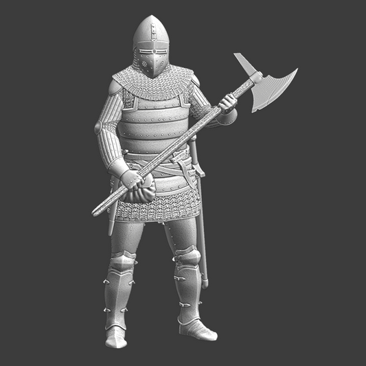 Late medieval knight with great axe