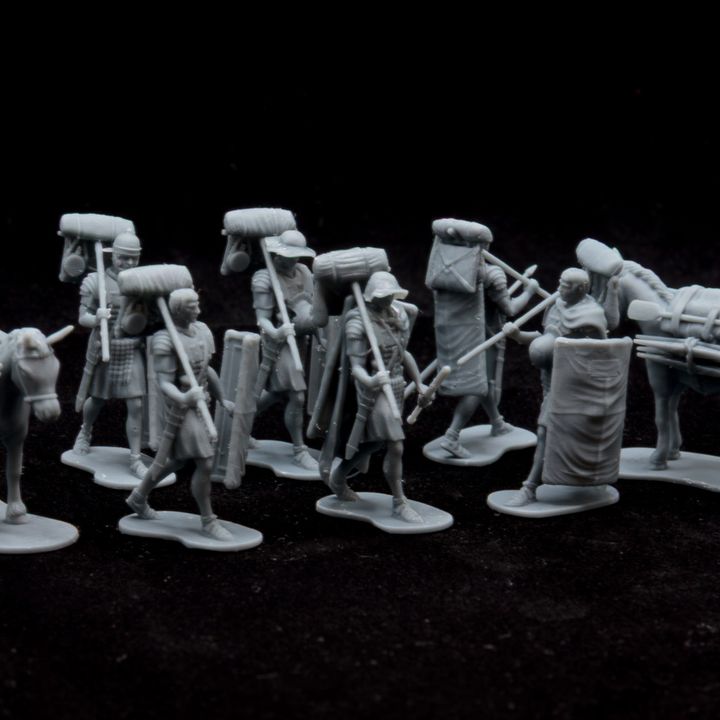 Roman Imperial Legionaries Marching with Mule by Gadgetworks Miniatures
