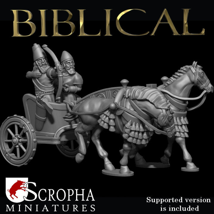 Assyrian two horse chariot by Scropha Miniatures