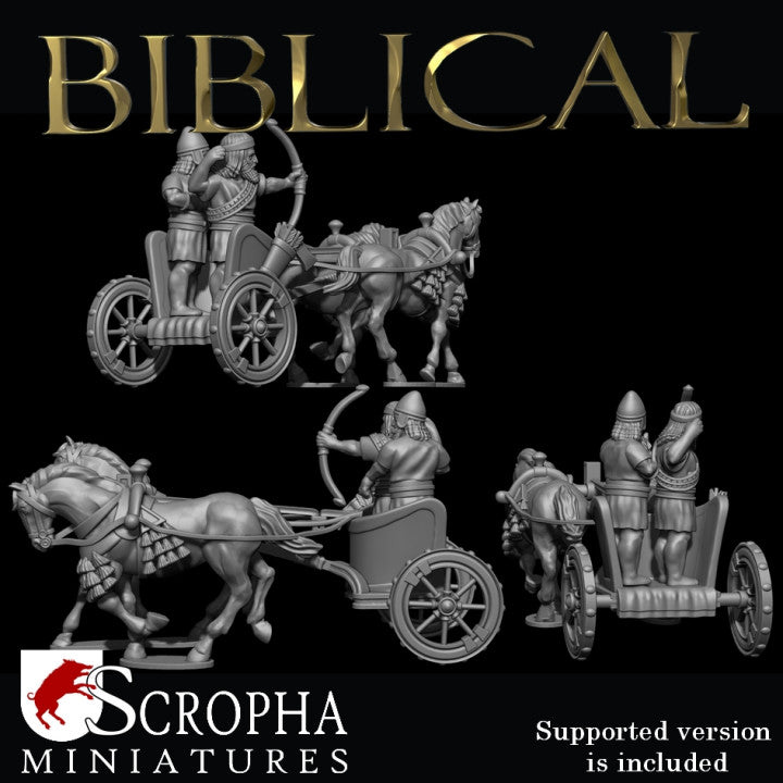 Assyrian two horse chariot by Scropha Miniatures