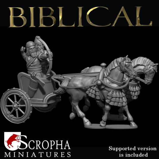 Assyrian two horse chariot by Scropha Miniatures