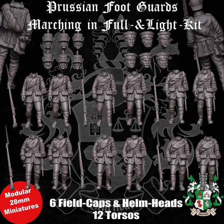 Prussian Foot Guards Marching in Full Kit by Styriwar