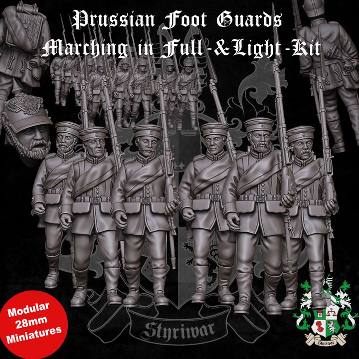 Prussian Foot Guards Marching in Light Kit by Styriwar