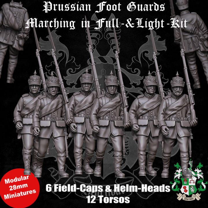 Prussian Foot Guards Marching in Full Kit by Styriwar