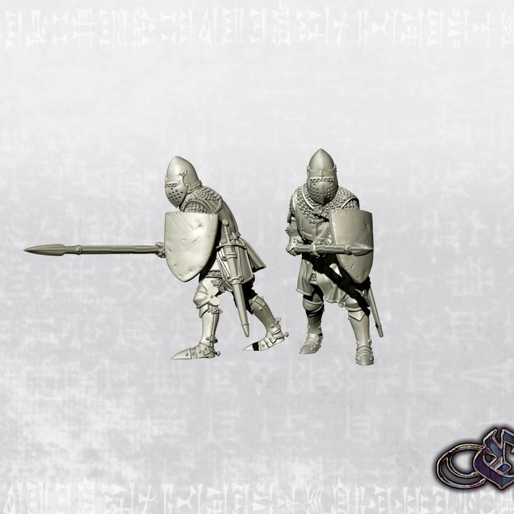 "Castilian Knight with spear on foot - 14th century by Ezipion miniatures.
