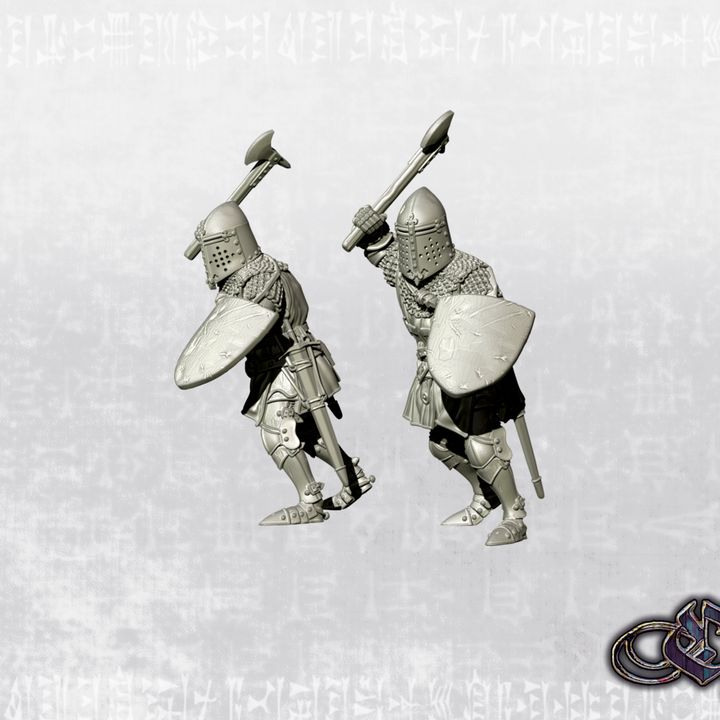 "Castilian Knight with axe on foot - 14th century" by Ezipion miniatures.