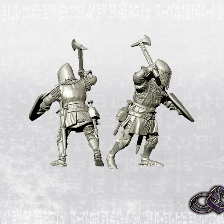 "Castilian Knight with axe on foot - 14th century" by Ezipion miniatures.