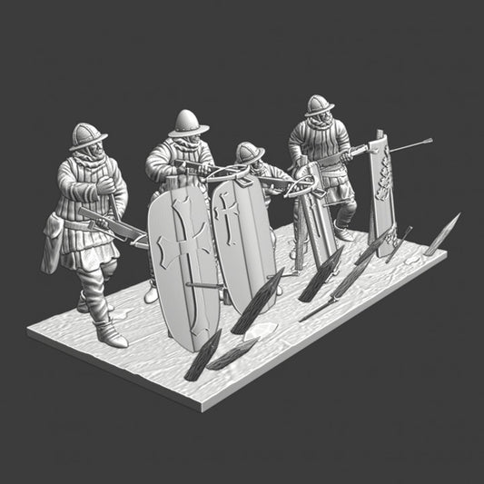 Medieval Crossbowmen - Small set with base.