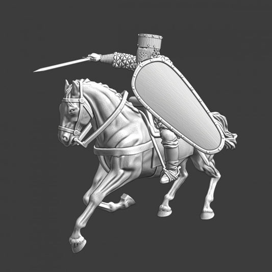 Medieval Danish Crusader Knight - Charging with sword