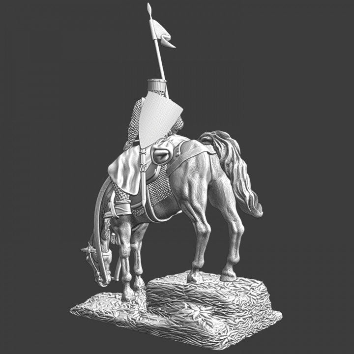 Medieval crusader knight - horse resting