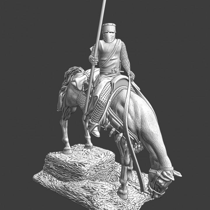 Medieval crusader knight - horse resting