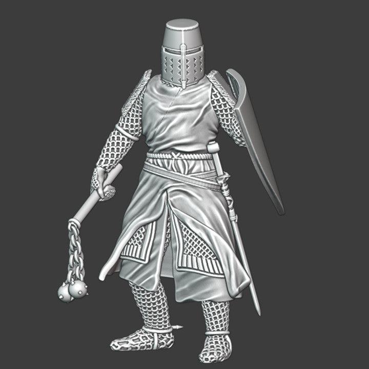 Knight Flail Example Medieval crusader knight with flail – Studio Historia