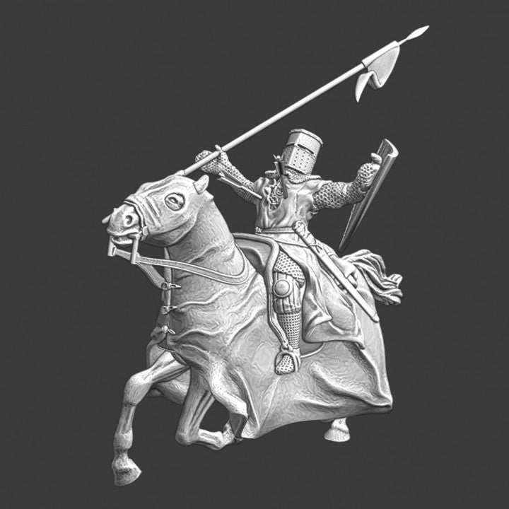 Mounted crusader wounded - with arrows