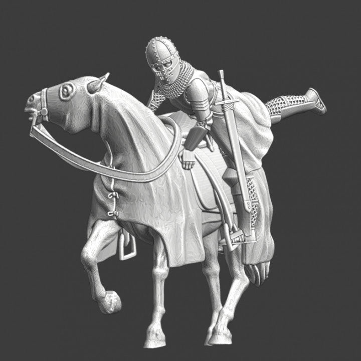 Medieval Danish Crusader - Mounting his warhorse.