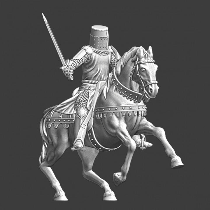 Knight Rendered England Medieval English Knight - Mounted. – Studio Historia