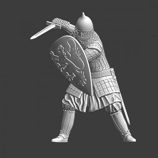 Medieval Ukrainian warrior - fighting with sword